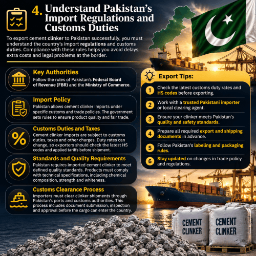cement clinker to Pakistan